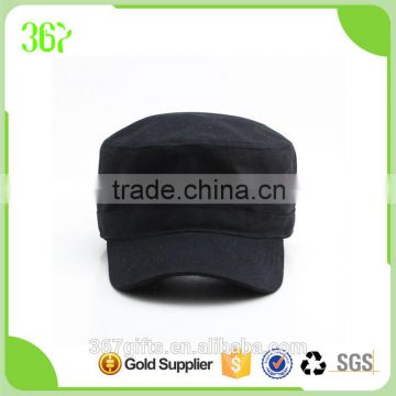 Promotional Short Brim Flat Top Hat Military Cap for Men