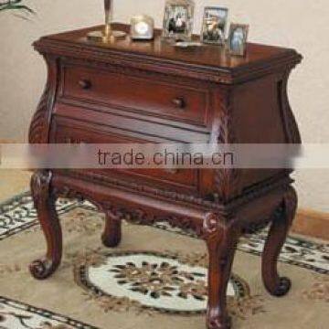 Hand Carved 2-drawer Storage chest and Bombay Night Stand Bombe cabinet