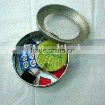 mini travel sewing kit set with metal box