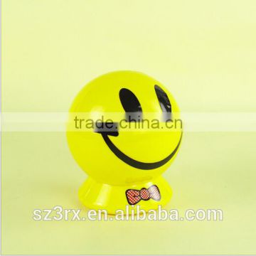 custom 8 inch smile face piggy banks with no hole unopenable piggy banks,customized piggy bank