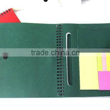 notebook with sticky note,,notebook with color paper,notebook with pen,2016 notebook