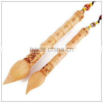 Peach wooden wen chang pen decoration