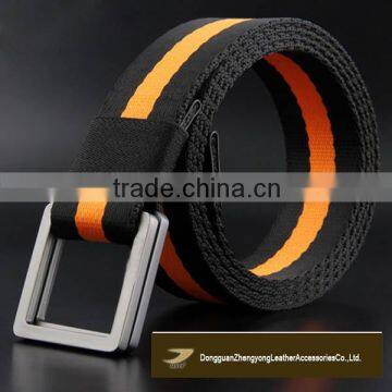 High quality nylon webbing belts, stripe webbing belts for men