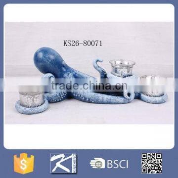 decorative resin unique aquarium decorations octopus with candlle holders