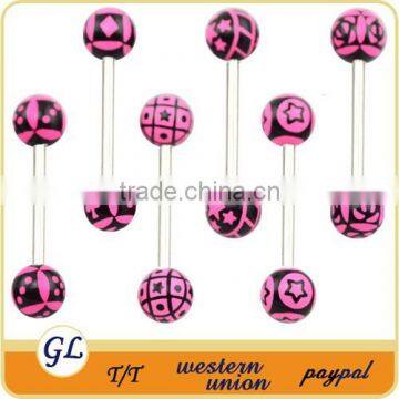 TR01035 resin printed body jewelry tongue ring , barbell tongue rings