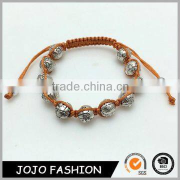 Fashion Metal Bead Bangle Wire Rope Bracelet Alloy Jewelry