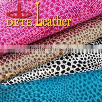 Animal print material wholesale faux leather fabric for making shoes