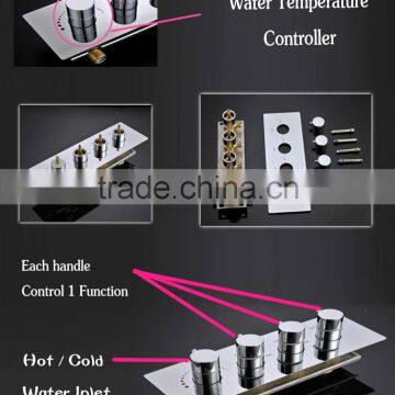 Contemporary High Pressure 4 Handle 3 Way In Wall Bath Shower Faucet Hot Cold Mixing Water Control Valve photo-3