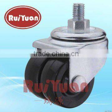 Hart Rubber Threaded Stem Swivel Business Machine Twin Wheel Caster
