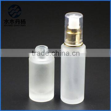 Luxury 100ml Frosted Airless Pump Glass Bottle Lotion Glass Bottle With Pump photo-6