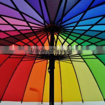 24 Ribs Rainbow Umbrella Factory for All Kind of Advertising 23" Stick Umbrella photo-4