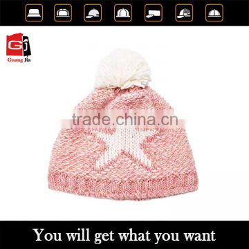 Cap manufacturer custom fancy knitted hat for girl