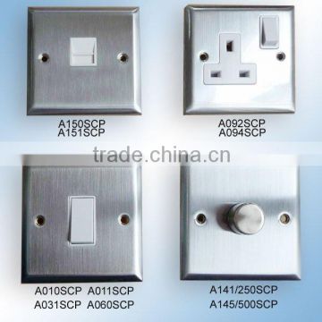 A092 A160 A031 A015 Step Satin Stainless Wall Switch Panels