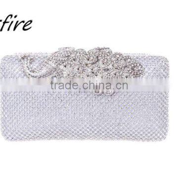 Women designer fashionable peacock lady evening hand clutches bag