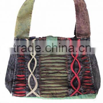 Ladies side bag. Assorted colour handmade cotton bag.