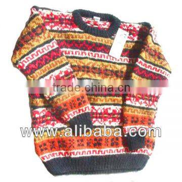 hand knitted by creative hand of Nepalese women , woolen sweater