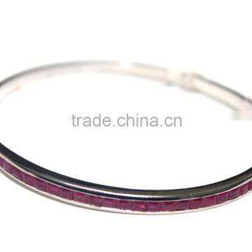 Red Ruby 925 Sterling Silver Bracelet