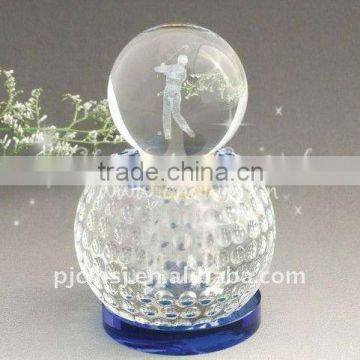 3d Laser Golf Crystal Glass Scent Bottle For Promotion Gifts