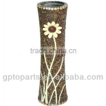 Beautiful design high quality hand painted rattan wicker decor vase