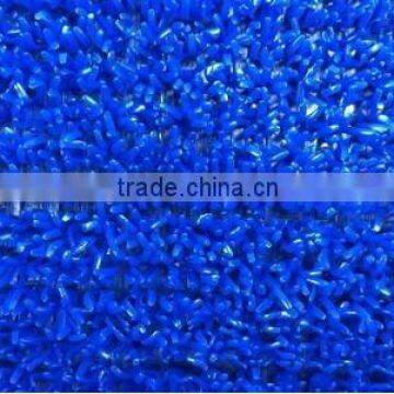 blue plastic grass floor mat