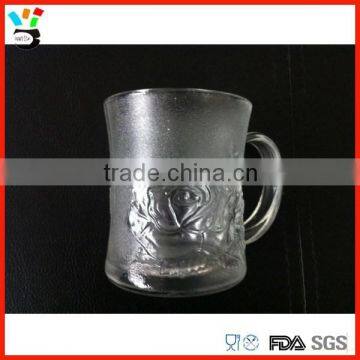 Machine custom printed clear espresso cups with handle