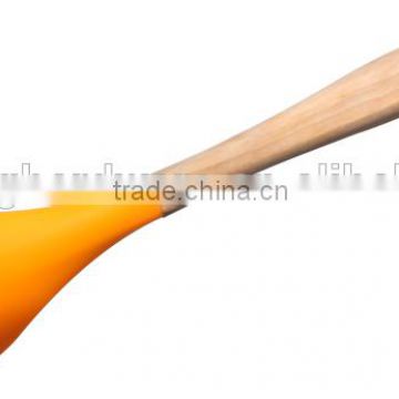 F01-7 Silicone Slotted Spoon, Silicone Slotted Soup Spoon With Wooden Handle photo-2