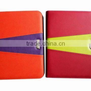 2014 A4 A5 plastic leather folder portfolio with zipper closure