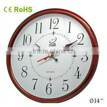 promotion wooden cheap wall clock 14 inch