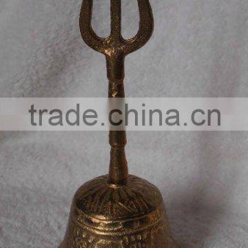 brass handle bell 7.6" for many usages A3-503,with Trident handle(A319)