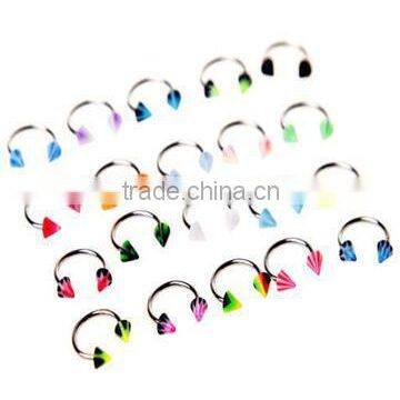 UV spike Horseshoe Nose Lip Rings Body Piercing Jewelry