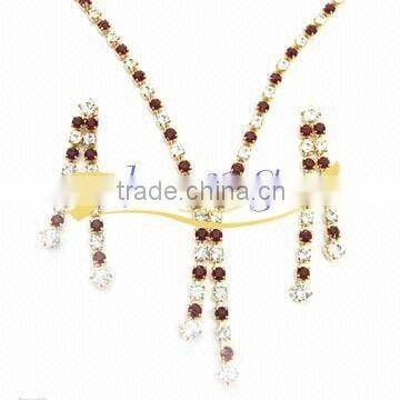 colored rhinestone party jewelry set