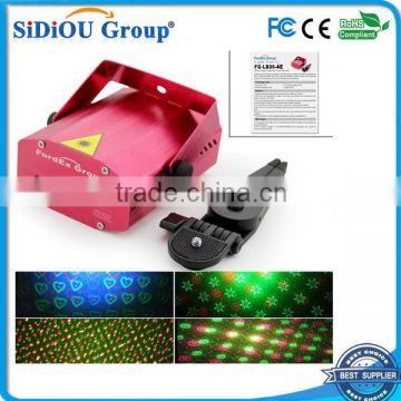 Sidiou Group Mini Red and Green Laser Stage Lighting Moving Party Stage Light Projector Stage Lighting for Club Party (Red)