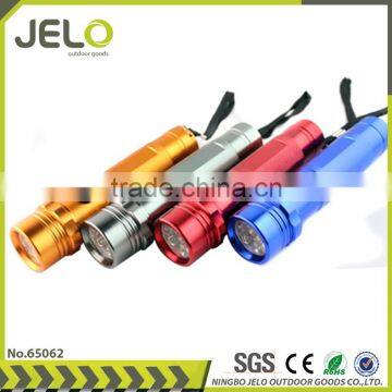 Ningbo JELO Hot Sales Promotion Super Bright Aluminum 14LED Torch Gift Flashlight 3xAAA