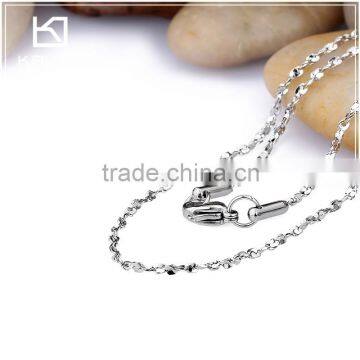 personalized 24k white gold plated stainless steel link chain necklace