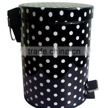 Mini 5L round stainless steel metal foot pedal garbage bin trash can