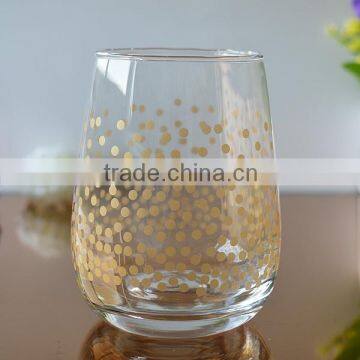 Crystal handblown wine glass cup with printing from Bengbu Cattelan Glassware Factory