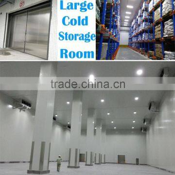 Cold storage room with storage racks inside