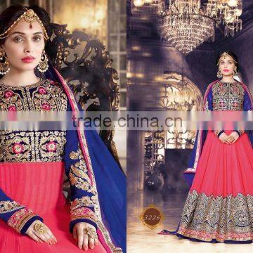 Impeccable Hot Pink Georgette Anarkali Suit/Buy Online Designer Anarkali Suits