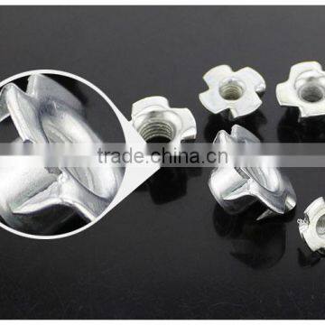 Galvanized carbon steel nut and bolt, Four claw nut M3-4-5-6-8-10