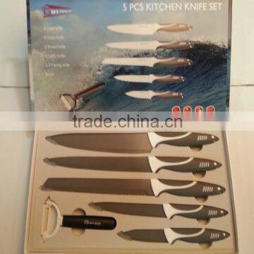 CK-6015 Wholesale Commercial Used Professional 5 PCS Ceramic Steel Kitchen Chef Knife Sharpener With Peeling Knife Set