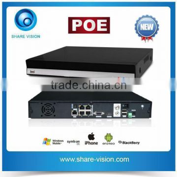 alibaba best sell h.264 4ch onvif p2p poe nvr, 4 port poe switch