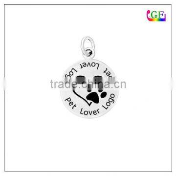 Custom logo pet lover stamp on circle pendant