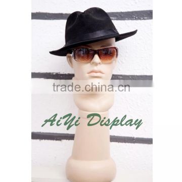 hat display glass display long neck mannequin head