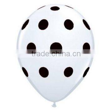 NEW Halloween Party Supplies Decorations Tableware 12" Polka Dot Balloons - Set of 5 - White with Black Dots