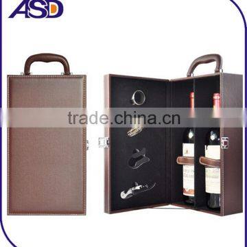 Wholesale Wine Leather Box Two Bottles Wine Packaging Boxes High Quality Red Black Brown Color photo-2