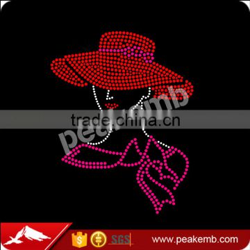 Afro Girl Rhinestone Hot Fix Transfer Customize Motif Bling