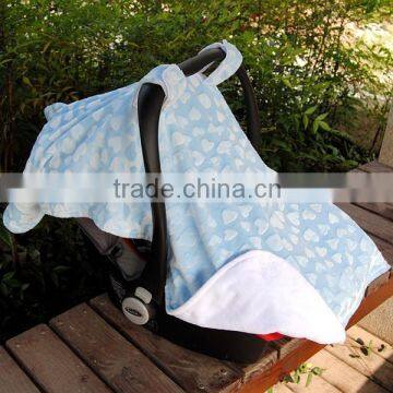 Minky Car Seat Canopy Polyester Customized Soft Car Seat Carrier Cover