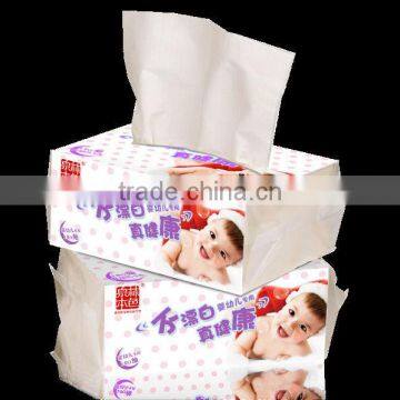 Unbleached wheat straw facial tissue paper