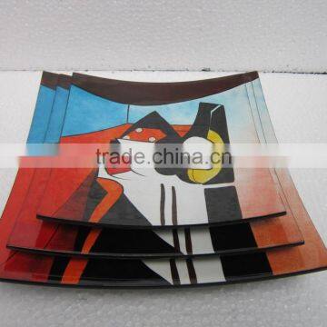 Vietnam reliable supplier, Hot sale for set 3 modern lacquer dish Picaso paintings