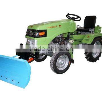 mini tractor with snow pusher